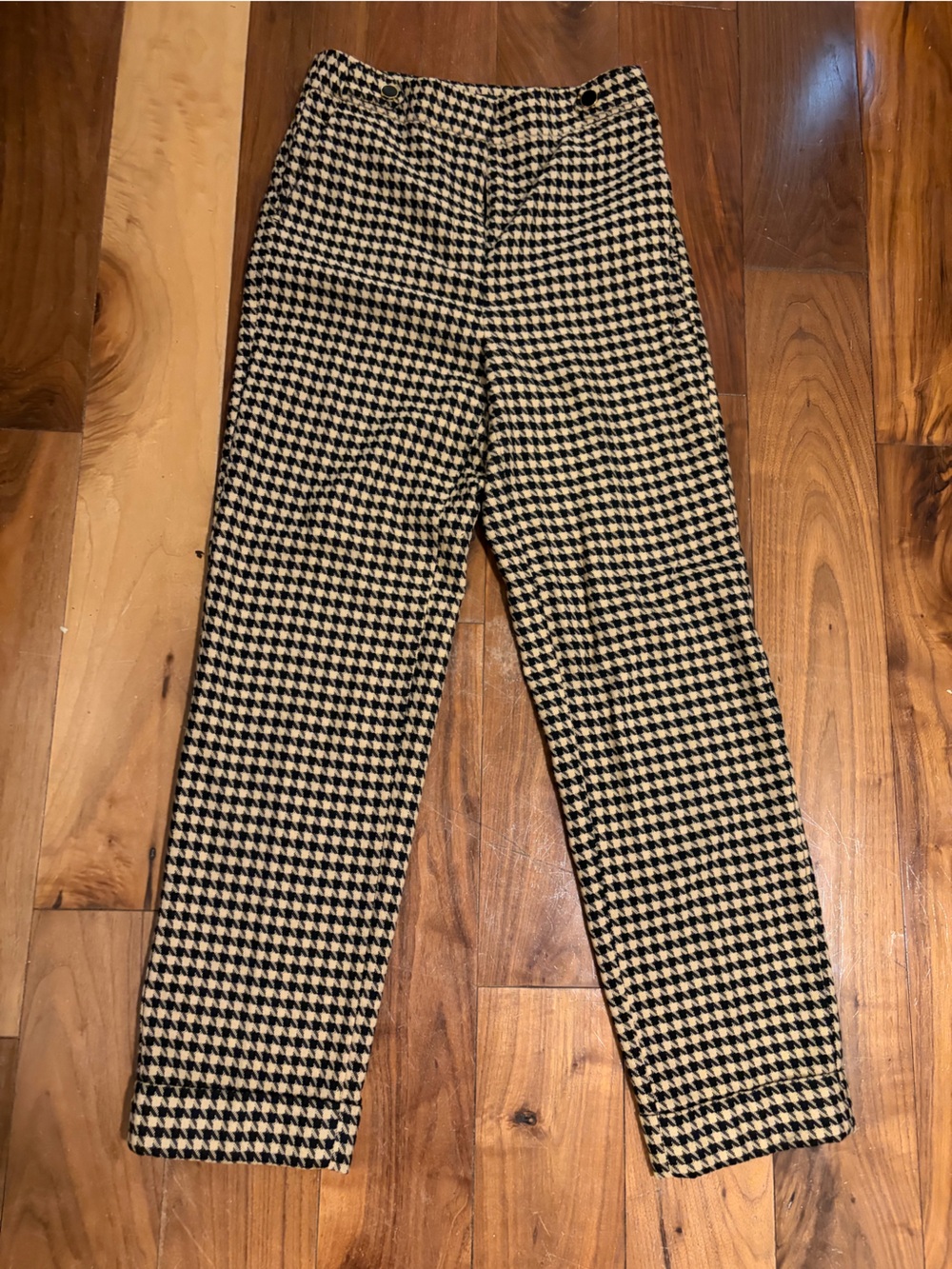 Ann Taylor Black and Cream Houndstooth Pants